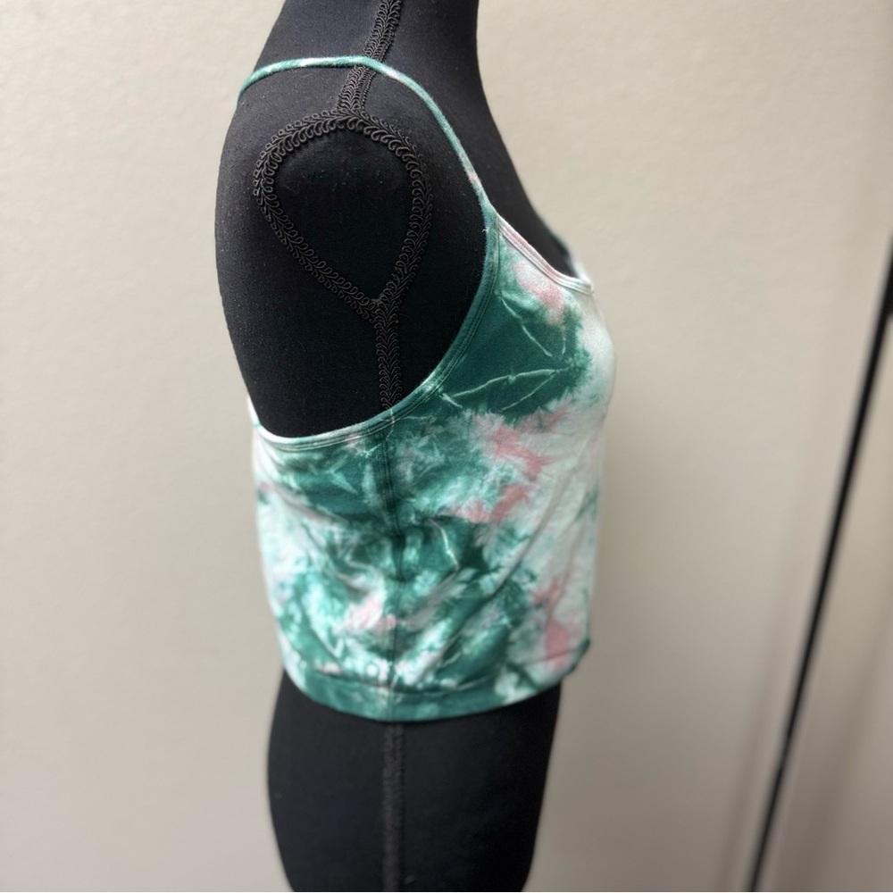 PINK by Victoria Secret Tie-Dye Spaghetti Strap Racerback Crop Top. Size Large - Picture 4 of 8